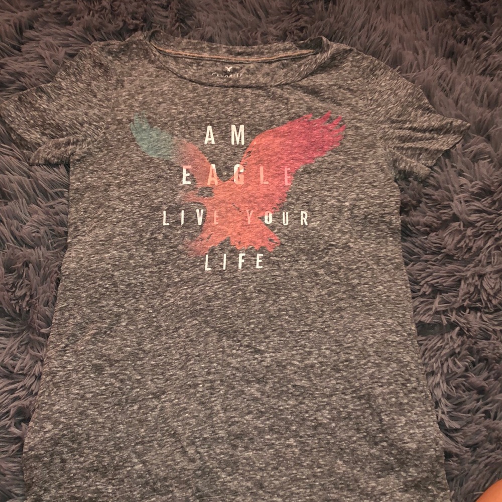 short sleeve grey American Eagle shirt